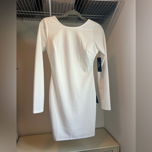 Lulus Addyson White Long Sleeve Backless Bodycon Dress - White - Small - NWT - Picture 4 of 7